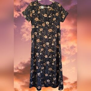 Vintage Floral Tie Maxi Dress